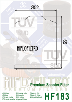 2007-2008 Ölfilter HIFLO HF183 Derbi GP1 250 Bj